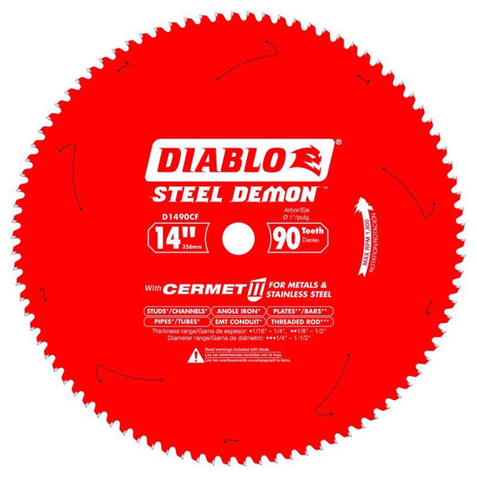 Diablo Steel Demon 14 in. D X 1 in. Cermet Cermet Metal Saw Blade 90 teeth 1 pk