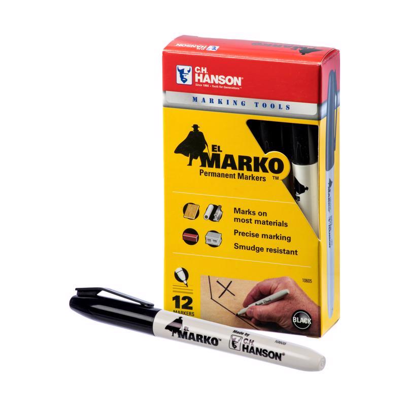 C.H. Hanson El Marko Black Medium Tip Permanent Marker 1 pc