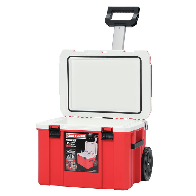 Craftsman VERSASTACK Black/Red 30 qt Cooler