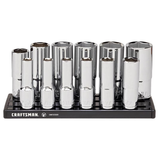 Craftsman V-Series 3/8 in. drive SAE 6 Point Deep Socket Set 12 pc