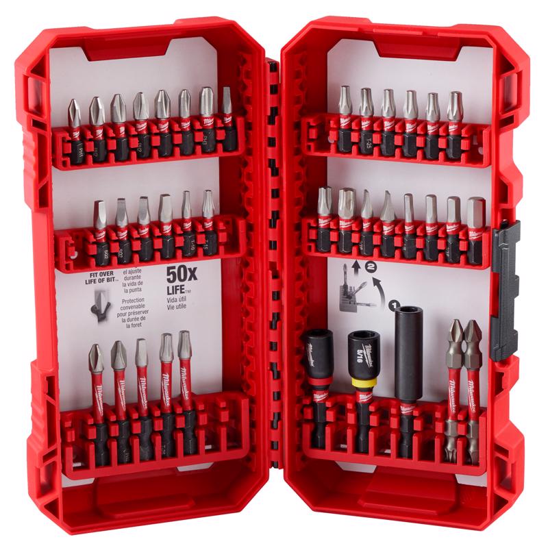 Milwaukee Shockwave Assorted Impact Driver Bit Set Alloy Steel 38 pc