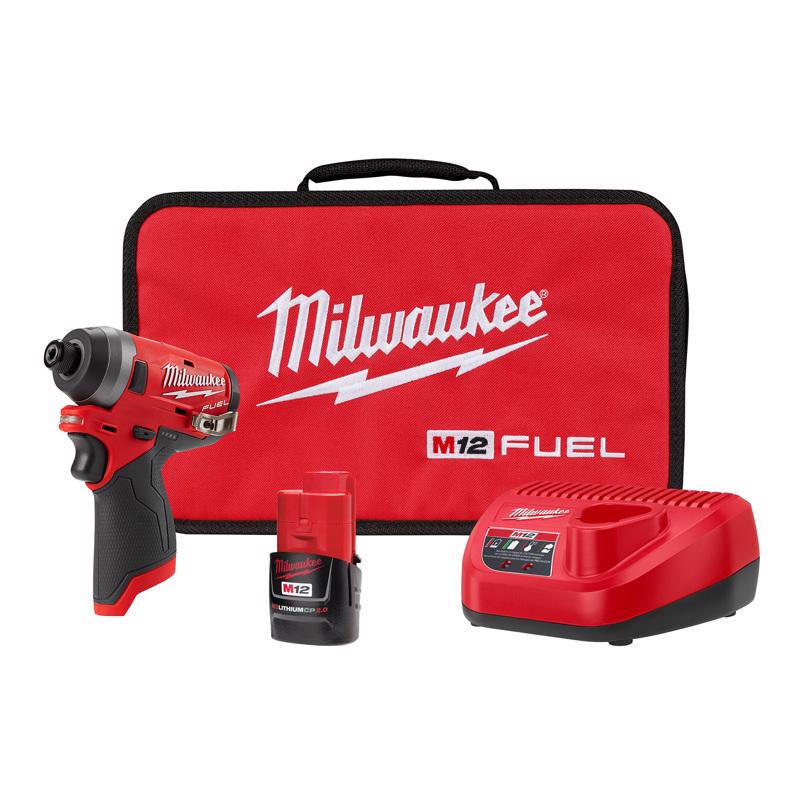 Milwaukee M12 FUEL 1/4 in. Cordless Brushless Impact Driver Kit (Battery & Charger)