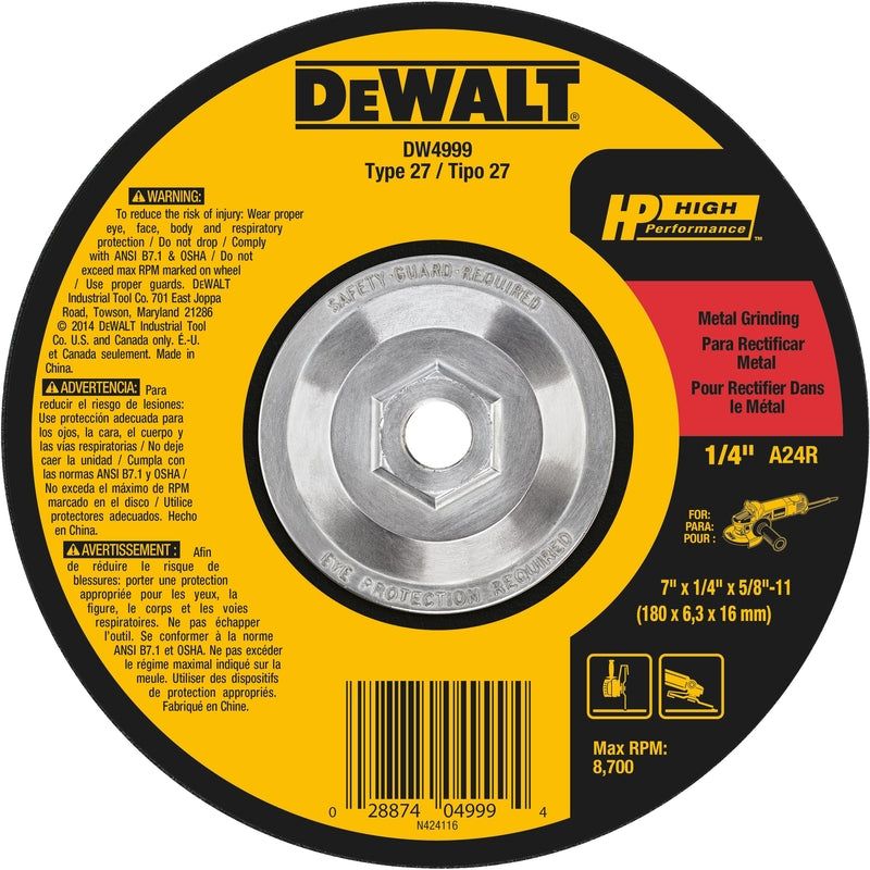 DeWalt 7 in. D X 5/8-11 in. Fiberglass Cut-Off Wheel