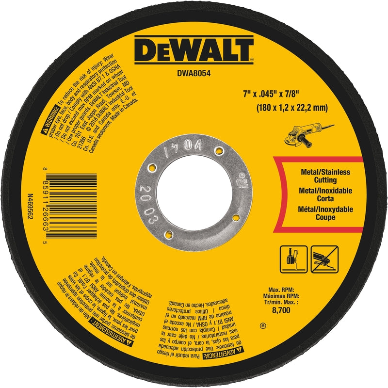 DeWalt 7 in. D X 7/8 in. Aluminum Oxide Cut-Off Blade