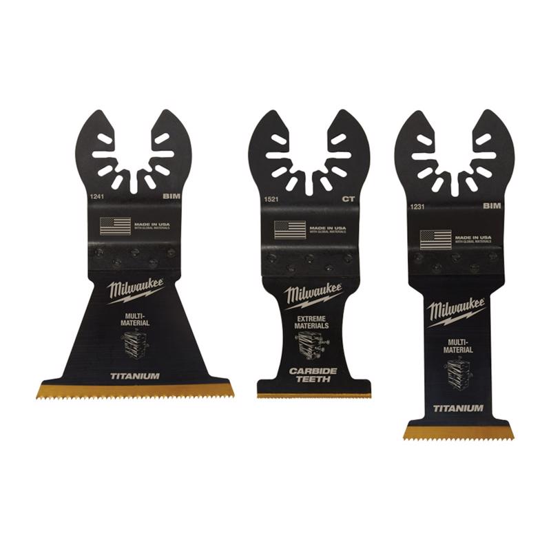 Milwaukee Universal Fit Open-Lok High Carbon Steel Multi-Tool Oscillating Blade Set Multi-Material 3