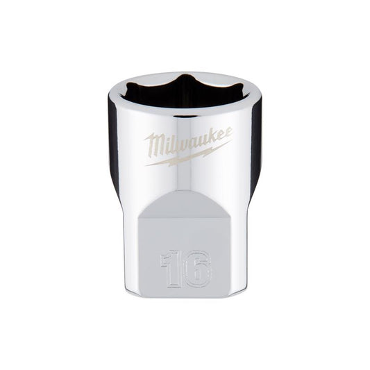 Milwaukee 16 mm X 3/8 in. drive Metric 6 Point Standard Socket 1 pc