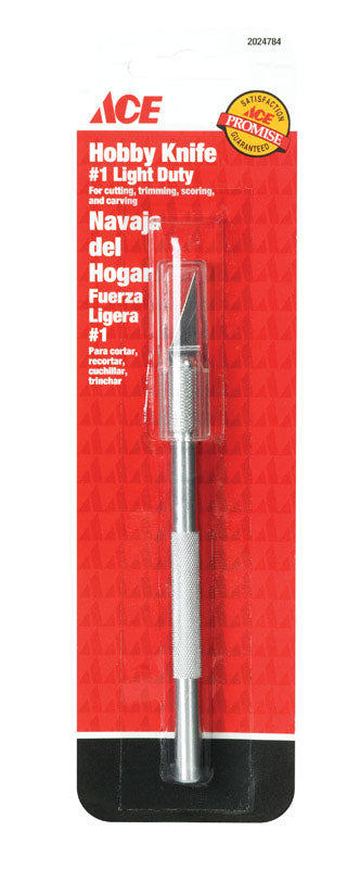 Ace 4 in. Fixed Blade Hobby Knife Silver 1 pk