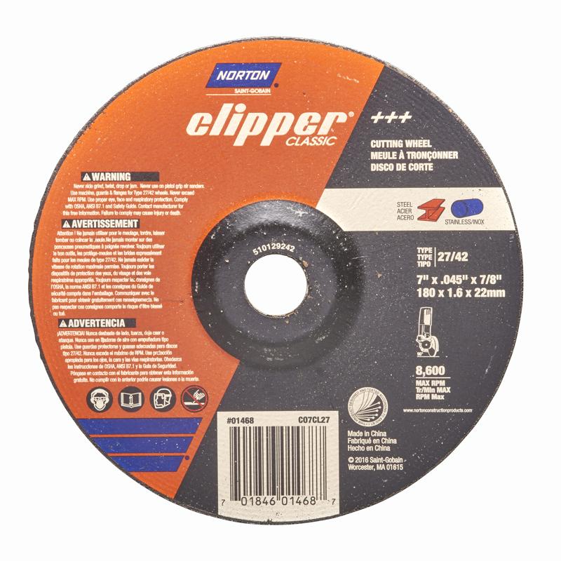 Norton Clipper 7 in. D X 7/8 in. Aluminum Oxide Classic Cut-Off Wheel 1 pk
