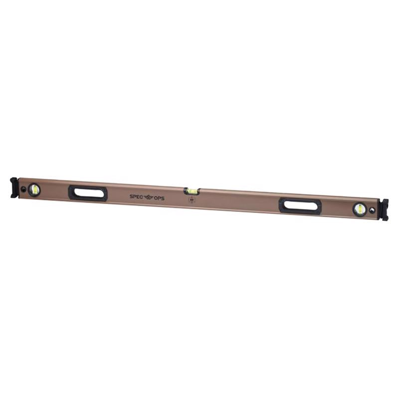 Spec Ops 48 in. Aluminum Box Beam Level with Bungee 3 vial