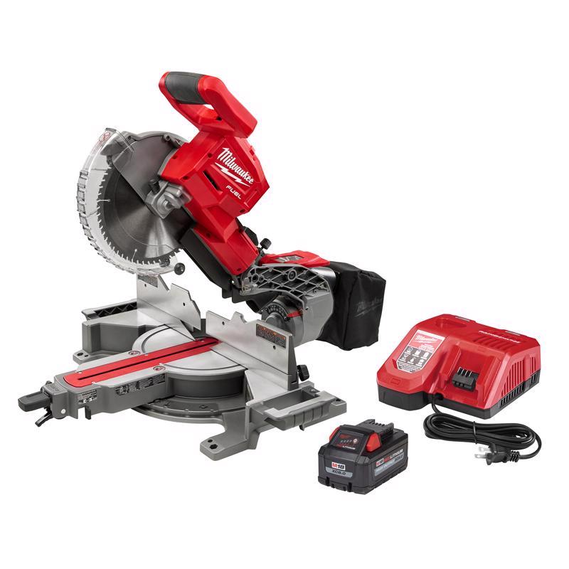 Milwaukee M18 FUEL 10 in. Cordless Brushless Dual-Bevel Sliding Compound Miter Saw Kit (Battery & Ch