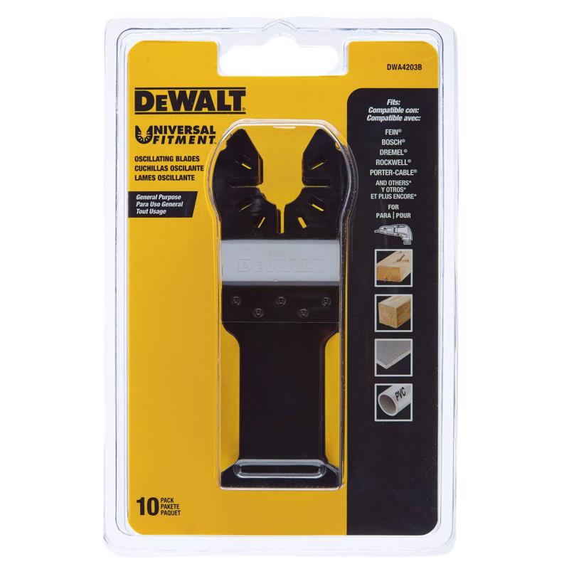 DeWalt Universal Fitment Bi-Metal Oscillating Blade Nail-Embedded Wood 10 pk