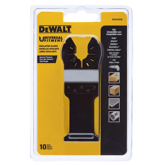 DeWalt Universal Fitment Bi-Metal Oscillating Blade Nail-Embedded Wood 10 pk