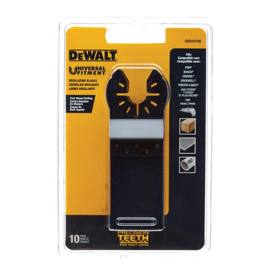 DeWalt Universal Fitment 1.25 in. L Bi-Metal Precision Tooth Oscillating Blade Set Wood 10 pc