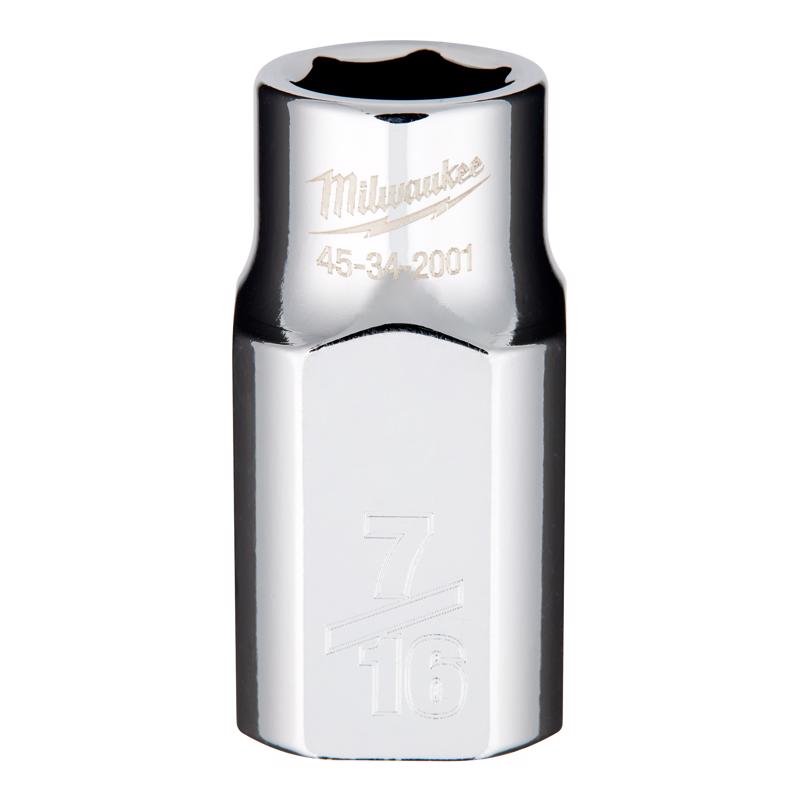 Milwaukee 7/16 in. X 1/2 in. drive SAE 6 Point Standard Socket 1 pc