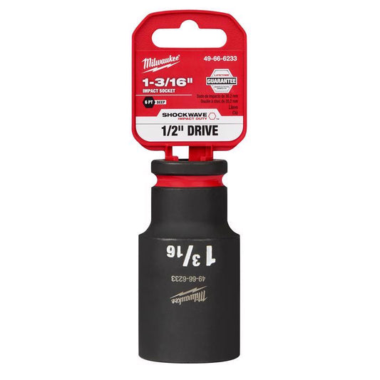 Milwaukee Shockwave 1-3/16 in. X 1/2 in. drive SAE 6 Point Deep Impact Socket 1 pc