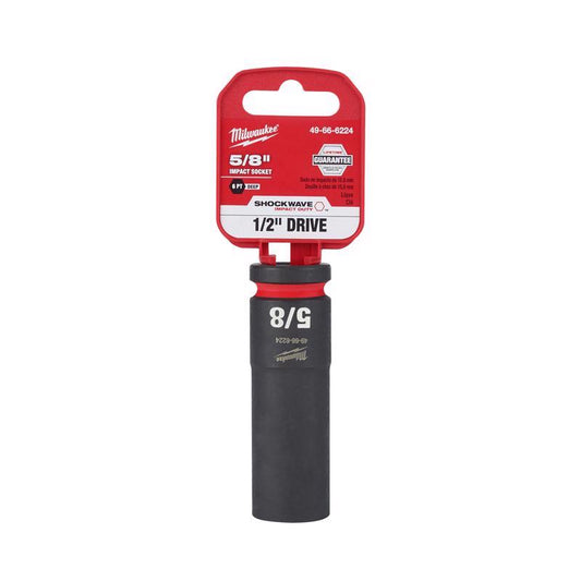 Milwaukee SHOCKWAVE 5/8 in. X 1/2 in. drive SAE 6 Point Deep Impact Socket 1 pc