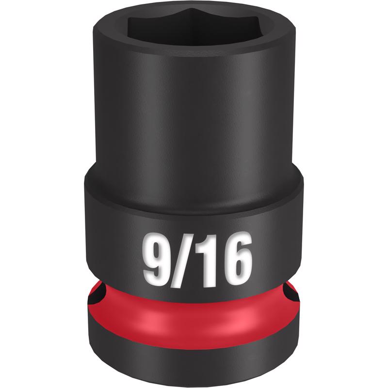 Milwaukee Shockwave 9/16 in. X 1/2 in. drive SAE 6 Point Standard Impact Socket 1 pc