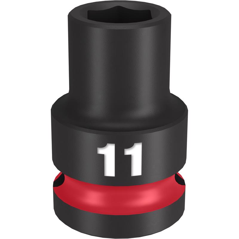 Milwaukee Shockwave 11 mm X 1/2 in. drive Metric/SAE 6 Point Standard Impact Socket 1 pc