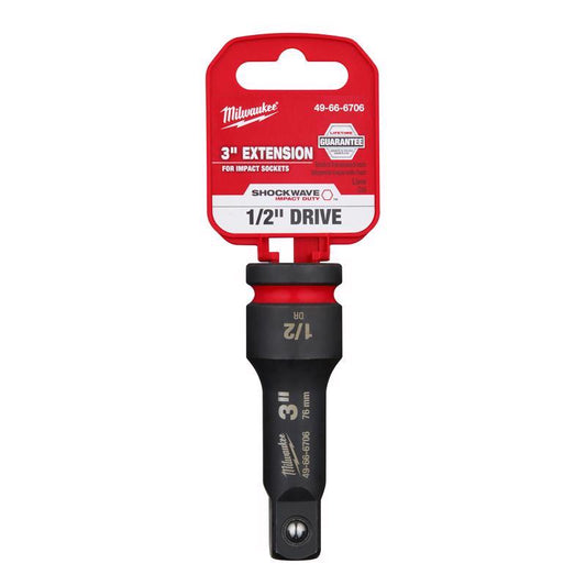 Milwaukee SHOCKWAVE 3 in. X 1/2 in. drive SAE Impact Extension 1 pc