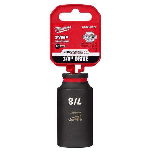 Milwaukee SHOCKWAVE 7/8 in. X 3/8 in. drive SAE 6 Point Deep Impact Socket 1 pc