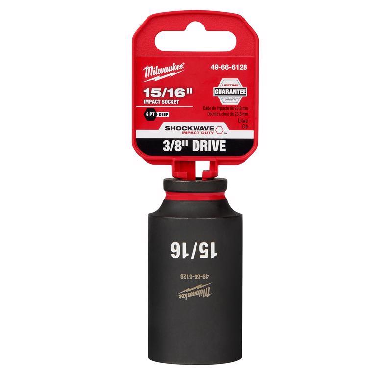Milwaukee Shockwave 15/16 in. X 3/8 in. drive SAE 6 Point Deep Impact Socket 1 pc