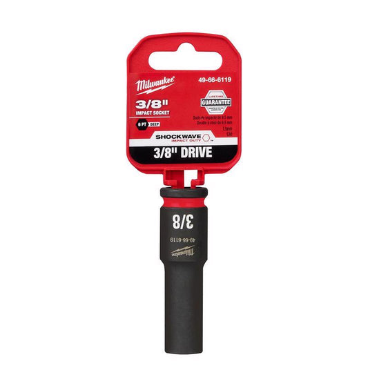 Milwaukee Shockwave 3/8 in. X 3/8 in. drive SAE 6 Point Deep Impact Socket 1 pc