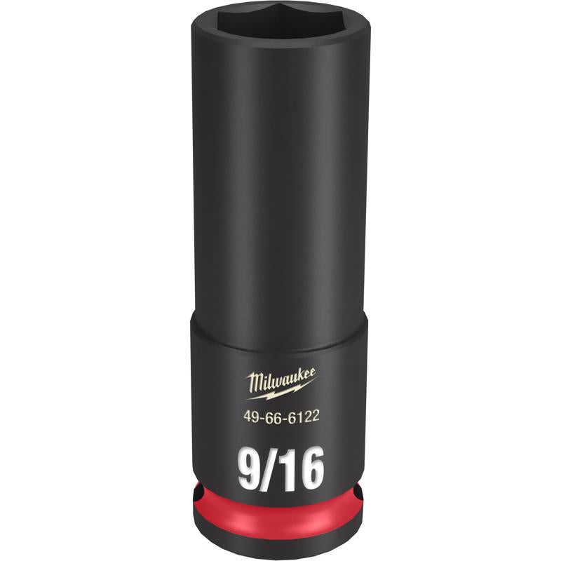 Milwaukee Shockwave 9/16 in. X 3/8 in. drive SAE 6 Point Deep Impact Socket 1 pc