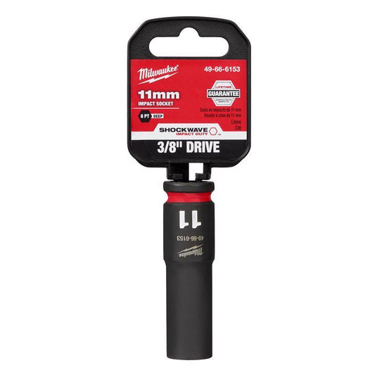 Milwaukee Shockwave 11 mm X 3/8 in. drive Metric 6 Point Deep Impact Socket 1 pc