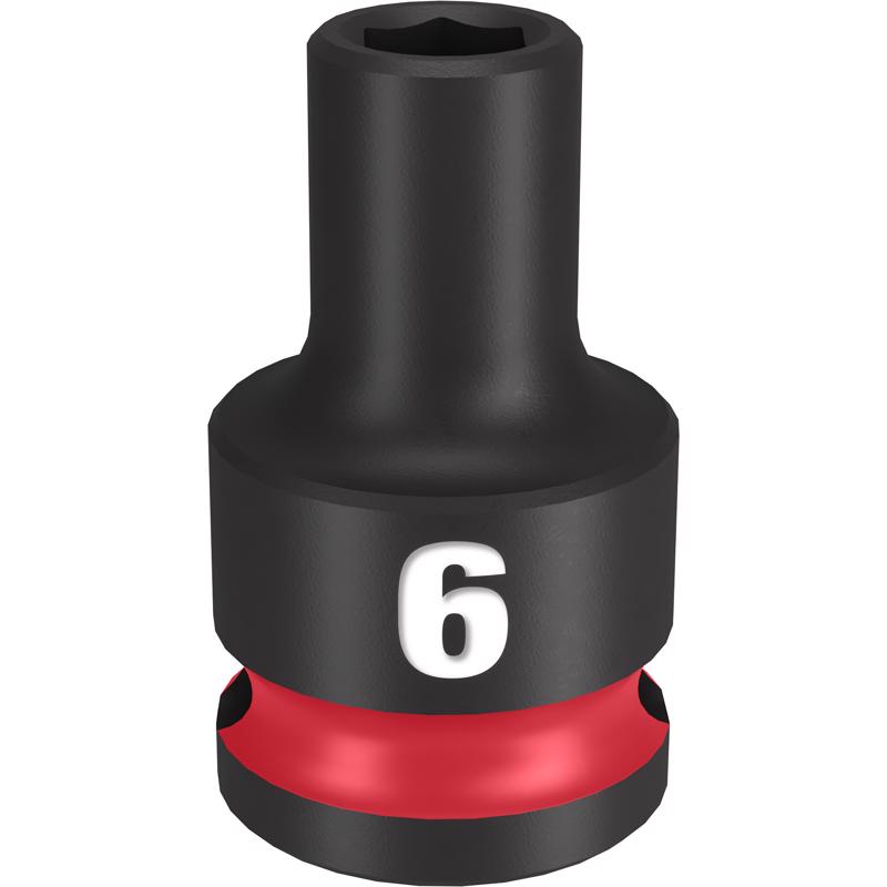 Milwaukee Shockwave 6 mm X 3/8 in. drive Metric/SAE 6 Point Standard Impact Socket 1 pc