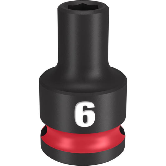 Milwaukee Shockwave 6 mm X 3/8 in. drive Metric/SAE 6 Point Standard Impact Socket 1 pc