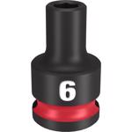 Milwaukee Shockwave 6 mm X 3/8 in. drive Metric/SAE 6 Point Standard Impact Socket 1 pc