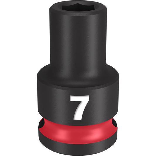 Milwaukee Shockwave 7 mm X 3/8 in. drive Metric/SAE 6 Point Standard Impact Socket 1 pc