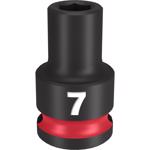 Milwaukee Shockwave 7 mm X 3/8 in. drive Metric/SAE 6 Point Standard Impact Socket 1 pc