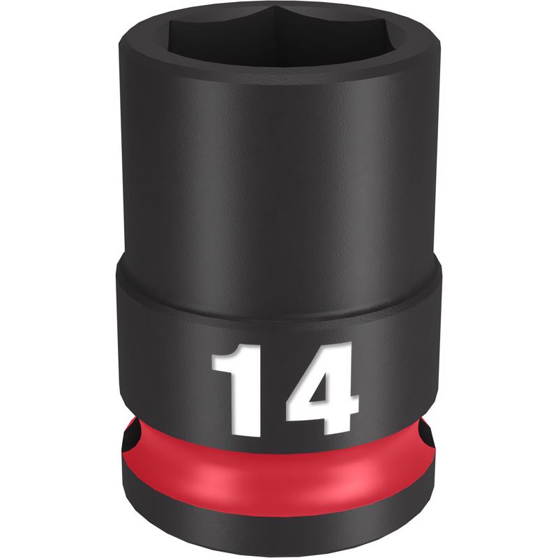 Milwaukee Shockwave 14 mm X 3/8 in. drive Metric/SAE 6 Point Standard Impact Socket 1 pc