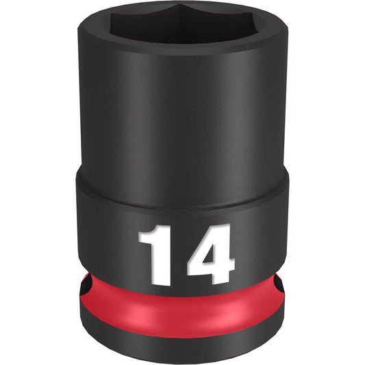 Milwaukee Shockwave 14 mm X 3/8 in. drive Metric/SAE 6 Point Standard Impact Socket 1 pc