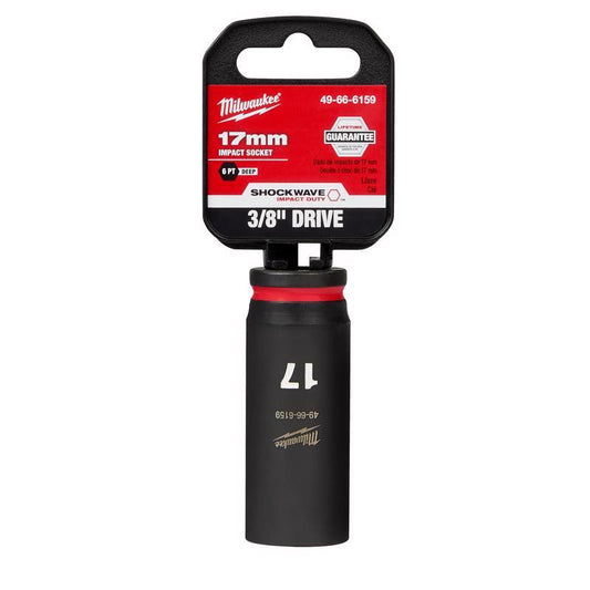 Milwaukee Shockwave 17 mm X 3/8 in. drive Metric 6 Point Deep Impact Socket 1 pc