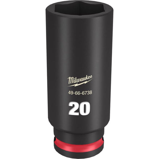 Milwaukee Shockwave 20 mm X 3/8 in. drive Metric 6 Point Deep Impact Socket 1 pc