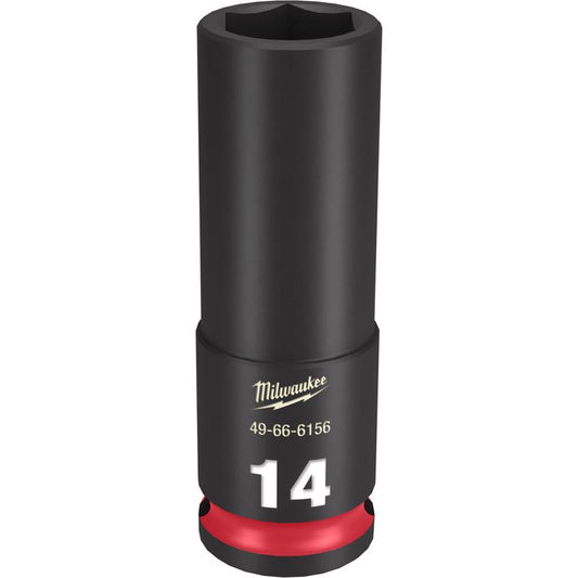Milwaukee Shockwave 14 mm X 3/8 in. drive Metric 6 Point Deep Impact Socket 1 pc