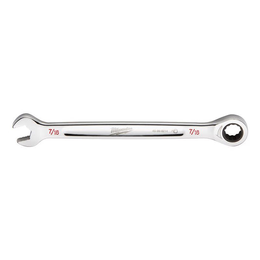 Milwaukee 7/16 in. X 7/16 in. 12 Point SAE Ratcheting Combination Wrench 6.75 in. L 1 pc