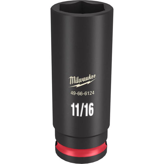 Milwaukee Shockwave 11/16 in. X 3/8 in. drive SAE 6 Point Deep Impact Socket 1 pc