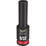 Milwaukee Shockwave 9/32 in. X 3/8 in. drive SAE 6 Point Deep Impact Socket 1 pc
