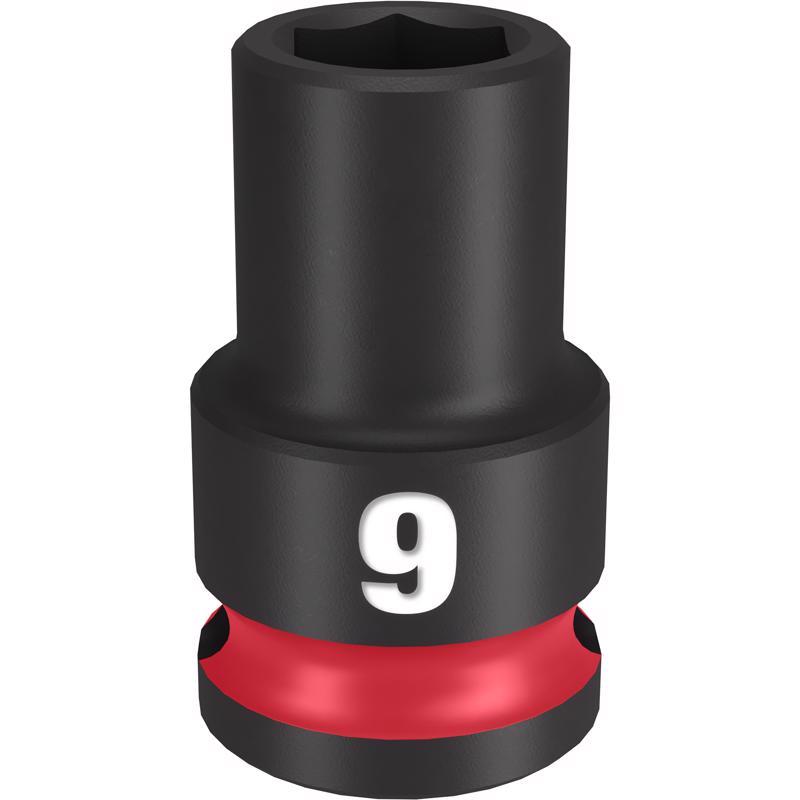 Milwaukee Shockwave 9 mm X 3/8 in. drive Metric 6 Point Standard Impact Socket 1 pc