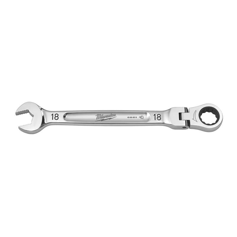 Milwaukee 18 mm X 18 mm 12 Point Metric Flex Head Combination Wrench 9.55 in. L 1 pc