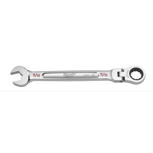 Milwaukee 11/16 in. X 11/16 in. 12 Point SAE Flex Head Combination Wrench 9.19 in. L 1 pc