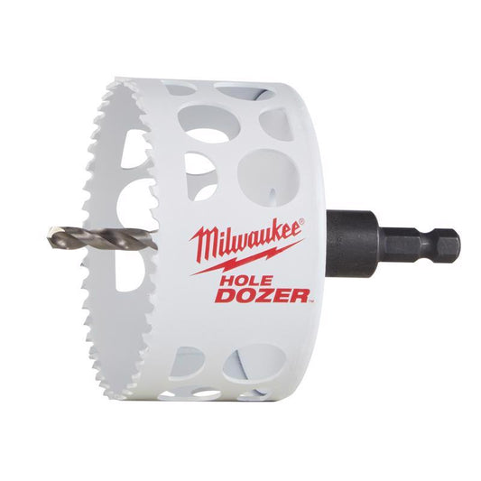 Milwaukee Hole Dozer 3-1/2 in. Bi-Metal 3.5 in. L X 3/8 in. D Hole Saw with Arbor and Pilot Bit