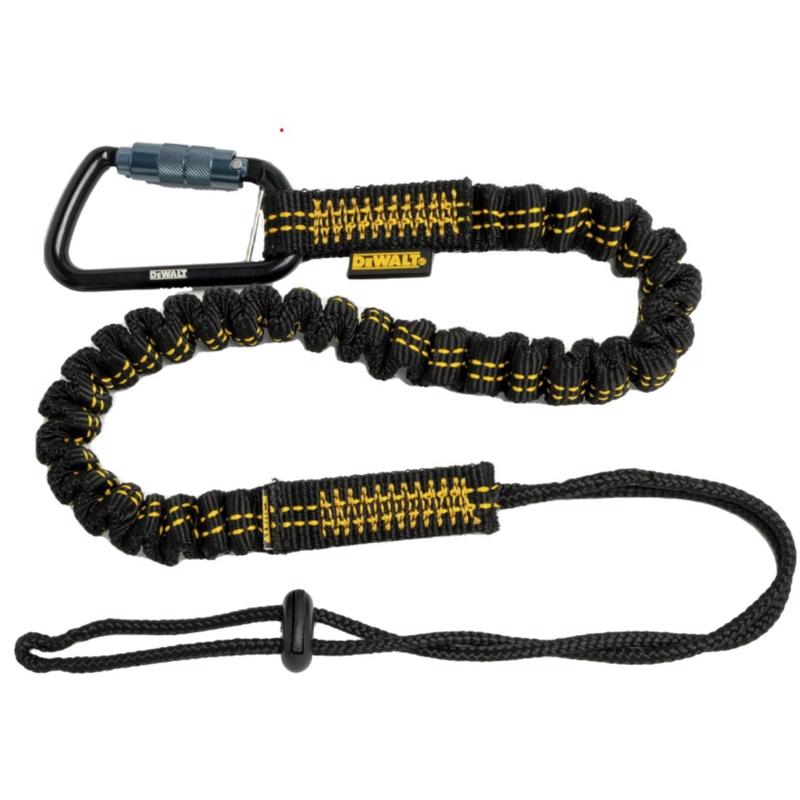 DeWalt Aluminum/Polyester Single Leg Lanyard 32 in. L 15 lb. cap. Black/Yellow 1 pc
