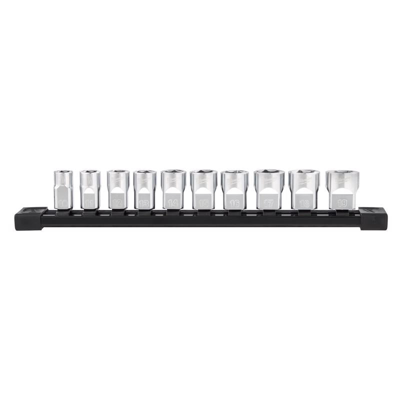 Milwaukee 3/8 in. drive Metric 6 Point Mechanics Socket Set 10 pc