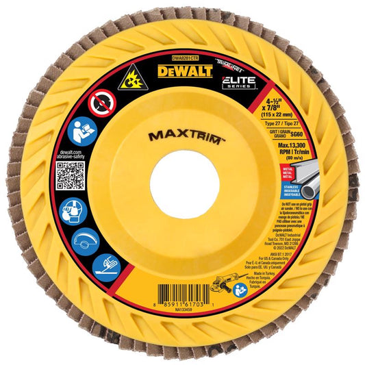 DeWalt MaxTrim 4-1/2 in. D X 7/8 in. Ceramic Trim Flap Disc 60 Grit 1 each
