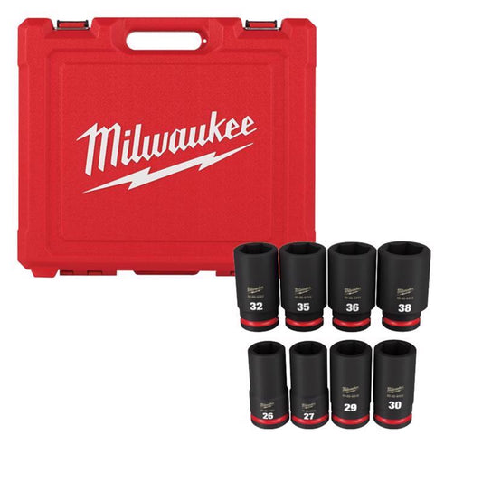 Milwaukee SHOCKWAVE 3/4 in. drive Metric 6 Point Impact Rated Deep Socket Set 8 pc