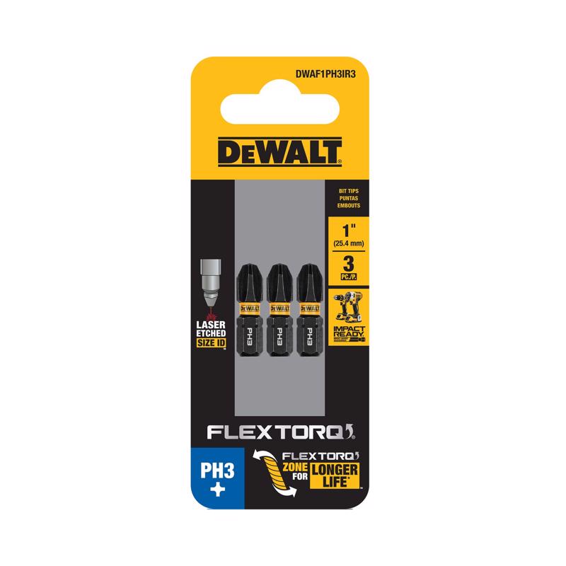 DeWalt FlexTorq Phillips #2 X 1 in. L Impact Driver Bit Set Steel 3 pc